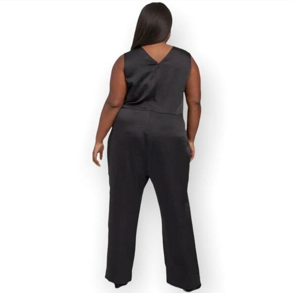 Universal Standard Luna Satin Sleeveless Jumpsuit XL 26-28 Plus Black - Picture 2 of 12